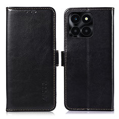 Handytasche Stand Schutzhülle Flip Leder Hülle A07D für Huawei Honor X6a Schwarz