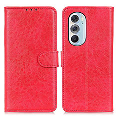 Handytasche Stand Schutzhülle Flip Leder Hülle A07D für Motorola Moto Edge X30 5G Rot