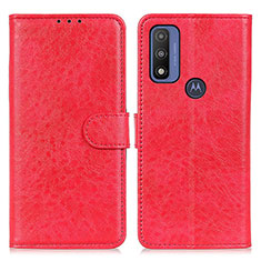 Handytasche Stand Schutzhülle Flip Leder Hülle A07D für Motorola Moto G Pure Rot