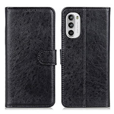 Handytasche Stand Schutzhülle Flip Leder Hülle A07D für Motorola MOTO G52 Schwarz