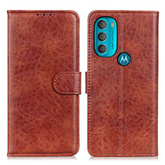 Handytasche Stand Schutzhülle Flip Leder Hülle A07D für Motorola Moto G71 5G Braun