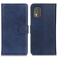 Handytasche Stand Schutzhülle Flip Leder Hülle A07D für Nokia C02 Blau