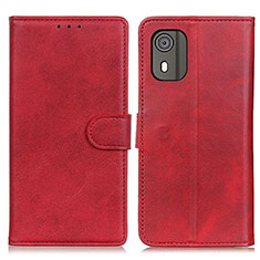 Handytasche Stand Schutzhülle Flip Leder Hülle A07D für Nokia C02 Rot