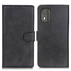 Handytasche Stand Schutzhülle Flip Leder Hülle A07D für Nokia C02 Schwarz