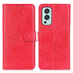 Handytasche Stand Schutzhülle Flip Leder Hülle A07D für OnePlus Nord 2 5G Rot