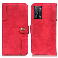 Handytasche Stand Schutzhülle Flip Leder Hülle A07D für Oppo A53s 5G Rot