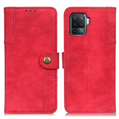 Handytasche Stand Schutzhülle Flip Leder Hülle A07D für Oppo Reno5 F Rot