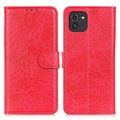 Handytasche Stand Schutzhülle Flip Leder Hülle A07D für Samsung Galaxy A03 Rot