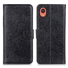 Handytasche Stand Schutzhülle Flip Leder Hülle A07D für Samsung Galaxy A22 5G SC-56B Schwarz