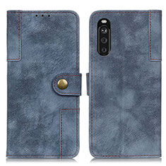 Handytasche Stand Schutzhülle Flip Leder Hülle A07D für Sony Xperia 10 III Blau