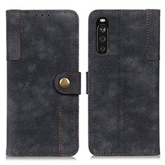 Handytasche Stand Schutzhülle Flip Leder Hülle A07D für Sony Xperia 10 III Lite Schwarz