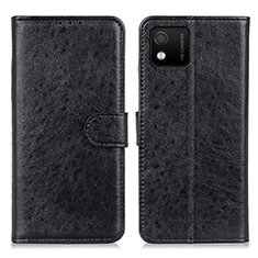 Handytasche Stand Schutzhülle Flip Leder Hülle A07D für Wiko Y52 Schwarz