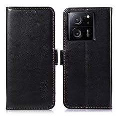 Handytasche Stand Schutzhülle Flip Leder Hülle A07D für Xiaomi Mi 13T Pro 5G Schwarz