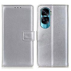 Handytasche Stand Schutzhülle Flip Leder Hülle A08D für Huawei Honor 90 Lite 5G Silber