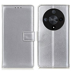 Handytasche Stand Schutzhülle Flip Leder Hülle A08D für Huawei Honor X9b 5G Silber