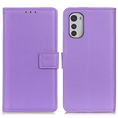 Handytasche Stand Schutzhülle Flip Leder Hülle A08D für Motorola Moto E32 Violett