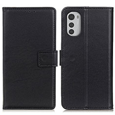 Handytasche Stand Schutzhülle Flip Leder Hülle A08D für Motorola Moto E32s Schwarz