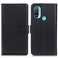 Handytasche Stand Schutzhülle Flip Leder Hülle A08D für Motorola Moto E40 Schwarz