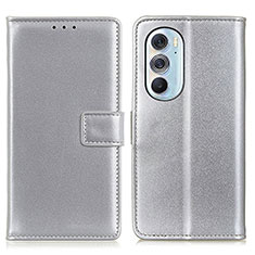 Handytasche Stand Schutzhülle Flip Leder Hülle A08D für Motorola Moto Edge X30 5G Silber