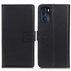 Handytasche Stand Schutzhülle Flip Leder Hülle A08D für Motorola Moto G 5G (2022) Schwarz