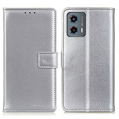 Handytasche Stand Schutzhülle Flip Leder Hülle A08D für Motorola Moto G 5G (2023) Silber