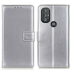 Handytasche Stand Schutzhülle Flip Leder Hülle A08D für Motorola Moto G Play (2023) Silber