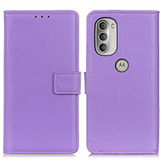 Handytasche Stand Schutzhülle Flip Leder Hülle A08D für Motorola Moto G51 5G Violett