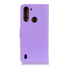 Handytasche Stand Schutzhülle Flip Leder Hülle A08D für Motorola Moto One Fusion Violett