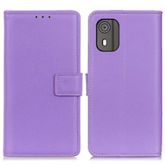 Handytasche Stand Schutzhülle Flip Leder Hülle A08D für Nokia C02 Violett