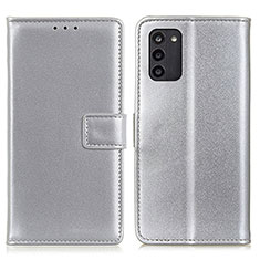 Handytasche Stand Schutzhülle Flip Leder Hülle A08D für Nokia G100 Silber