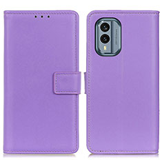 Handytasche Stand Schutzhülle Flip Leder Hülle A08D für Nokia X30 5G Violett