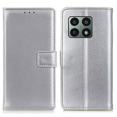 Handytasche Stand Schutzhülle Flip Leder Hülle A08D für OnePlus 10 Pro 5G Silber