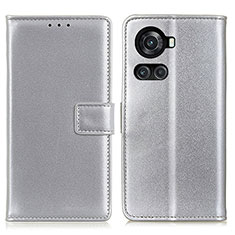 Handytasche Stand Schutzhülle Flip Leder Hülle A08D für OnePlus 10R 5G Silber