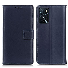 Handytasche Stand Schutzhülle Flip Leder Hülle A08D für Oppo A16 Blau