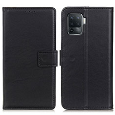 Handytasche Stand Schutzhülle Flip Leder Hülle A08D für Oppo A94 4G Schwarz