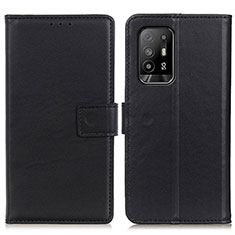 Handytasche Stand Schutzhülle Flip Leder Hülle A08D für Oppo A94 5G Schwarz