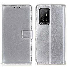 Handytasche Stand Schutzhülle Flip Leder Hülle A08D für Oppo A95 5G Silber