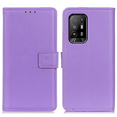 Handytasche Stand Schutzhülle Flip Leder Hülle A08D für Oppo F19 Pro+ Plus 5G Violett