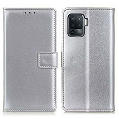 Handytasche Stand Schutzhülle Flip Leder Hülle A08D für Oppo F19 Pro Silber