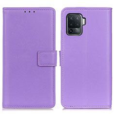 Handytasche Stand Schutzhülle Flip Leder Hülle A08D für Oppo F19 Pro Violett