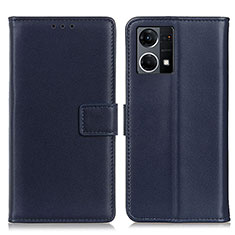 Handytasche Stand Schutzhülle Flip Leder Hülle A08D für Oppo F21 Pro 4G Blau