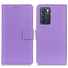 Handytasche Stand Schutzhülle Flip Leder Hülle A08D für Oppo Reno6 5G Violett