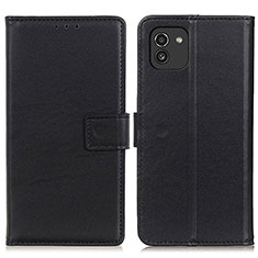 Handytasche Stand Schutzhülle Flip Leder Hülle A08D für Samsung Galaxy A03 Schwarz