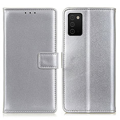 Handytasche Stand Schutzhülle Flip Leder Hülle A08D für Samsung Galaxy A03s Silber