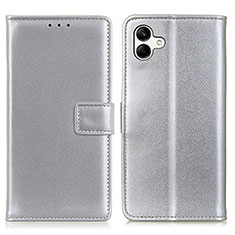 Handytasche Stand Schutzhülle Flip Leder Hülle A08D für Samsung Galaxy A04E Silber