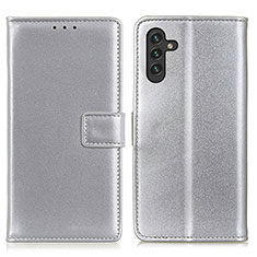 Handytasche Stand Schutzhülle Flip Leder Hülle A08D für Samsung Galaxy A04s Silber