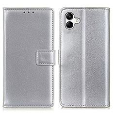 Handytasche Stand Schutzhülle Flip Leder Hülle A08D für Samsung Galaxy A05 Silber