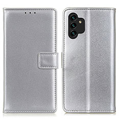 Handytasche Stand Schutzhülle Flip Leder Hülle A08D für Samsung Galaxy A13 4G Silber