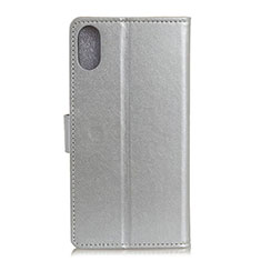 Handytasche Stand Schutzhülle Flip Leder Hülle A08D für Samsung Galaxy A21 SC-42A Silber