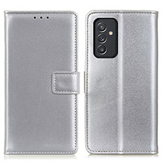 Handytasche Stand Schutzhülle Flip Leder Hülle A08D für Samsung Galaxy A24 4G Silber